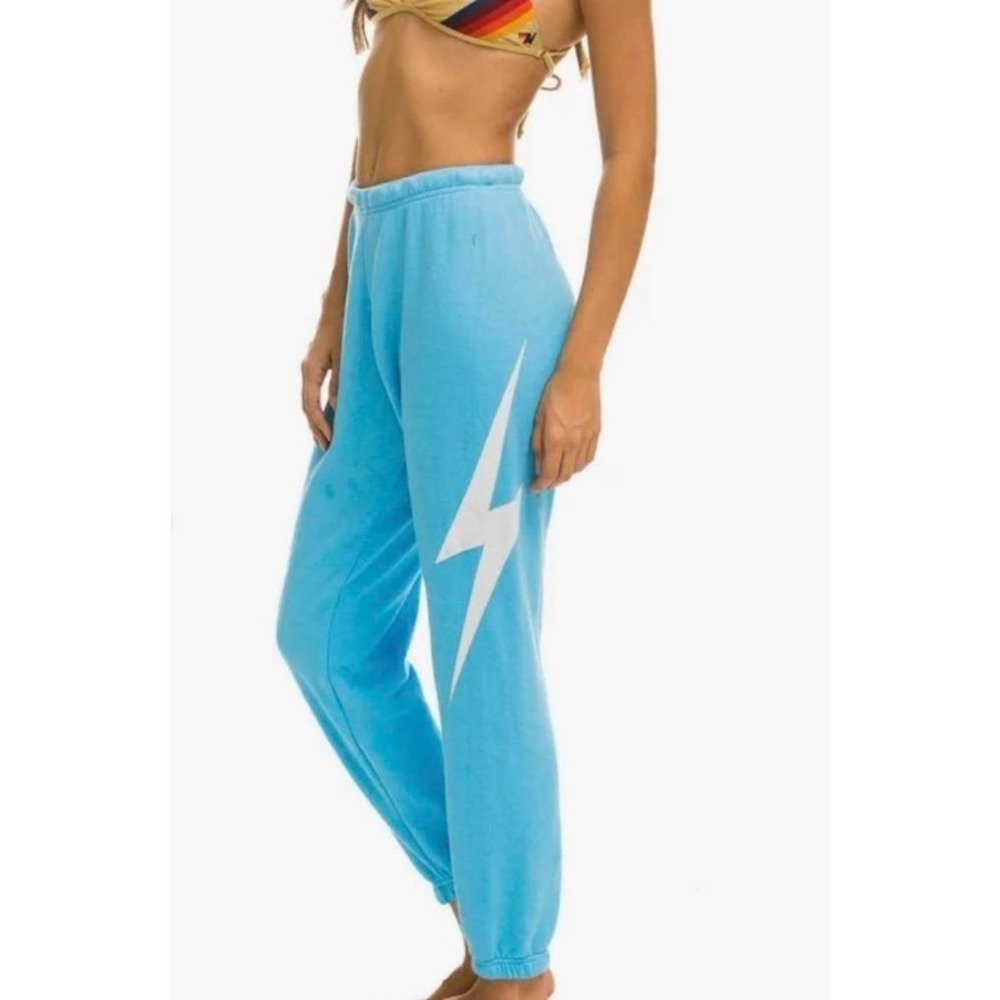 Aviator Nation | Bolt Hoodie + Sweatpants Set Light Blue | Size Medium